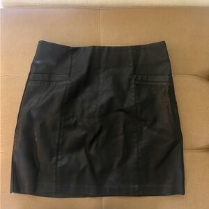 Vintage Mini Leather Skirt Black